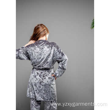 Autumn and winter thickened women's long pajamas